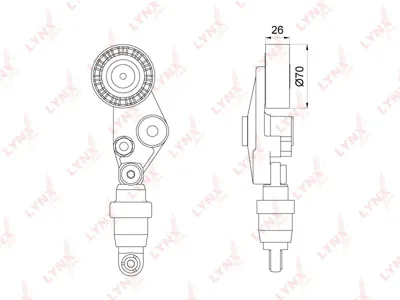 LYNX PT3199 Натяжитель приводной SsangYong Actyon I 2.0D 05> Kyron 2.0D-2.7D 05> Rexton 2.7D 04> Rodius