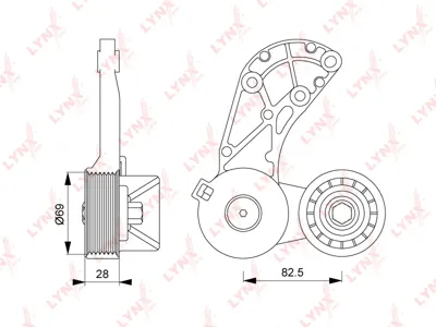 LYNX PT3202 Натяжитель приводной Audi Q7(4L) 3.6 06> Porsche Cayenne II 3.6 10> VW Touareg (7L 7P) 3.2-3.6