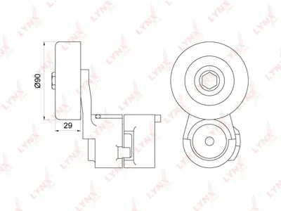 LYNX PT3232 Натяжитель приводной Hyundai Santa Fe (CM) 2.7 06-09, Kia Carnival III 2.7 06> Magentis (MG) 2.7 05>