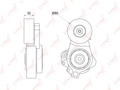 LYNX PT3287 Натяжитель приводной Mitsubishi Pajero III-IV 3.0-3.8 00> Pajero Sport II 3.0-3.5 08>