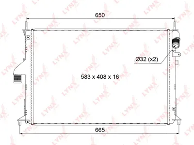 LYNX RB1024 Радиатор Renault Duster Logan Sandero Lada Largus 1.2-1.6 1.5D +A C 09-