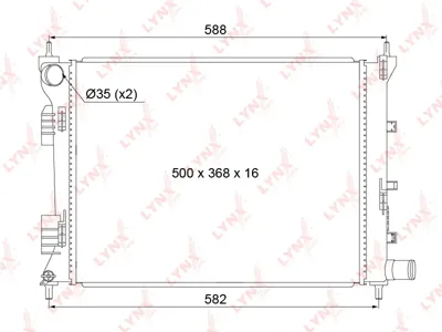 LYNX RB1048 Радиатор Hyundai Solaris  Kia Rio  1.41.6 10-