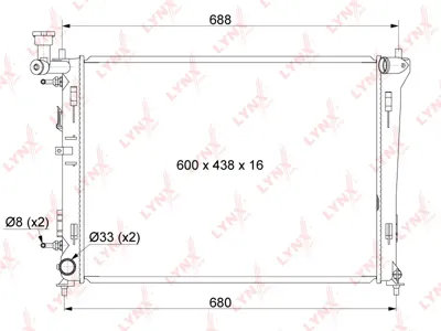 LYNX RB1055 Радиатор Kia Ceed 07- 1.4 1.6 2.0 AT охлаждения