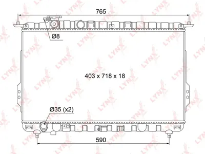LYNX RB1067 Радиатор Hyundai Sonata 5 МКПП