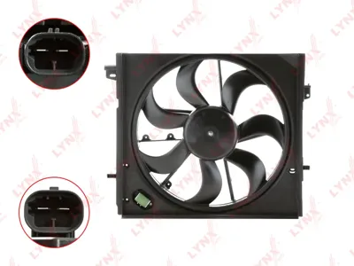 LYNX RF1571 Вентилятор Nissan Qashqai (13-) охлаждения (с кожухом и резистором)