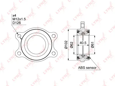 LYNX WB1002 Подшипник ступицы   комплект пер. Audi A4A5Q5 08>