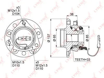LYNX WH1086 Ступица Opel Astra H (05-10) передняя