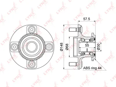 LYNX WH1109 Подшипник ступицы   комплект задней с ABS Nissan Almera Primera 96>
