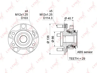 LYNX WH1196 Подшипник передней ступицы комплект Nissan Qashqai X-Trail 07>