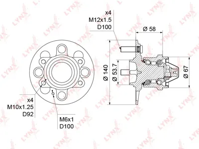 LYNX WH1239 Ступица Hyundai Getz (02-) задняя