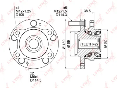 LYNX WH1501 Подшипник передней ступицы комплект Kia Ceed , Hyundai i30 12>