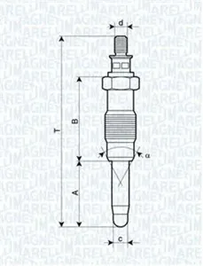 MAGNETI MARELLI 062900010304 Свеча накаливания PSA 1.92.5D