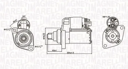 MAGNETI MARELLI 063721347010 Стартер, 12В 1.2кВт