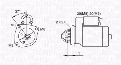 MAGNETI MARELLI 063721389010 Стартер, 12В 2.3кВт