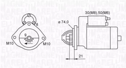 MAGNETI MARELLI 063721406010 Стартер, 12В 1.8кВт