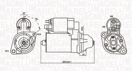 MAGNETI MARELLI 063721412010 Стартер, 12В 1.2кВт