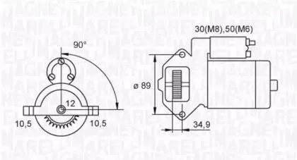 MAGNETI MARELLI 063721421010 Стартер, 12В 2кВт