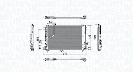 MAGNETI MARELLI 350203755000 Радиатор кондиционера
