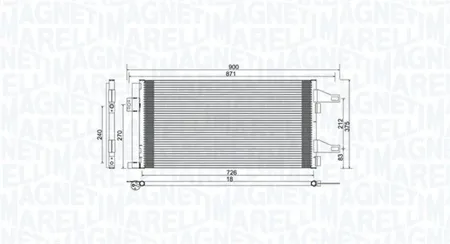 MAGNETI MARELLI 350203761000 Радиатор кондиционера