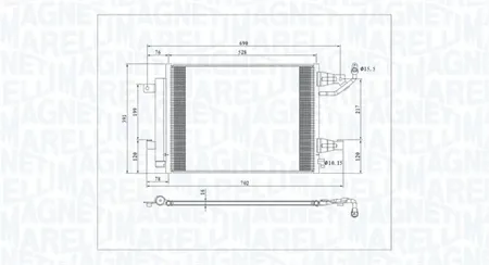 MAGNETI MARELLI 350203792000 Радиатор кондиционера