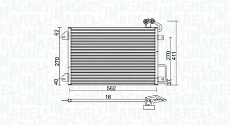 MAGNETI MARELLI 350203938000 Радиатор кондиционера