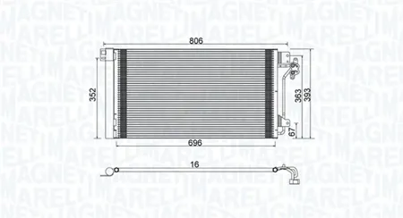 MAGNETI MARELLI 350203962000 Радиатор кондиционера