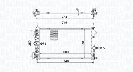 MAGNETI MARELLI 350213152300 Радиатор двигателя