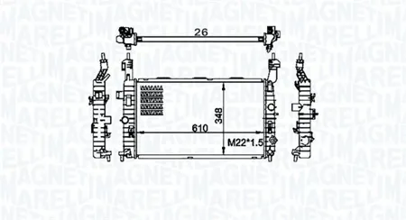 MAGNETI MARELLI 350213155800 Радиатор двигателя