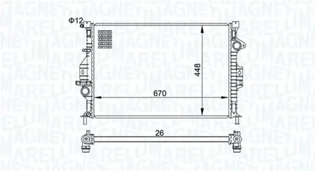 MAGNETI MARELLI 350213158700 Радиатор двигателя