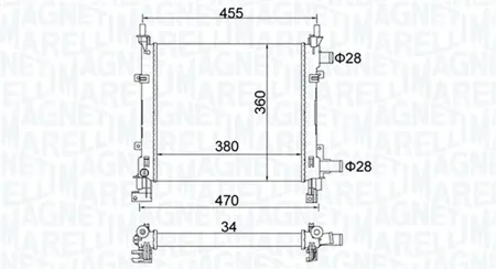 MAGNETI MARELLI 350213161900 Радиатор двигателя