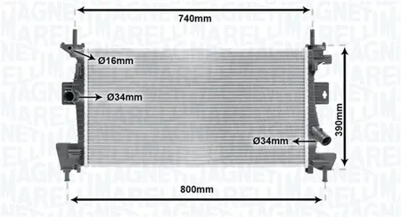 MAGNETI MARELLI 350213170200 Радиатор Ford Focus III 1.61.82.0 11> Ford -Max II 1.6 10->