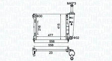 MAGNETI MARELLI 350213183900 Радиатор двигателя