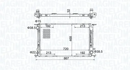 MAGNETI MARELLI 350213195800 Радиатор двигателя