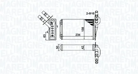MAGNETI MARELLI 350218404000 Радиатор отопителя