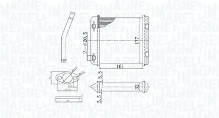 MAGNETI MARELLI 350218408000 Радиатор отопителя