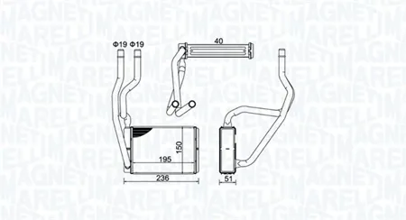 MAGNETI MARELLI 350218421000 Радиатор отопителя