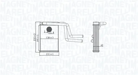 MAGNETI MARELLI 350218487000 Радиатор отопителя
