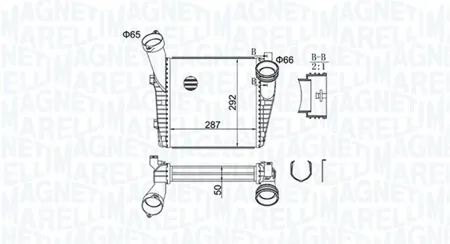 MAGNETI MARELLI 351319204400 Интеркулер VAG Q7 Touareg Cayenne 2.5TD-5.0TD 02-10 левый
