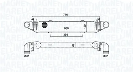 MAGNETI MARELLI 351319205040 Интеркулер Mercedes W204,W212 1.82.0 07-