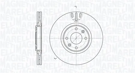 MAGNETI MARELLI 361302040502 Диск торм.вент.
