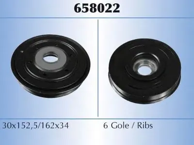 MALO 658022 Шкиф коленвала c3 1.4 hdi-307 1.6 hdi