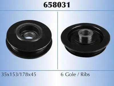 MALO 658031 Шкиф коленвала Astra g Zafira 2.0 dti