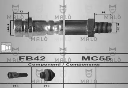 MALO 80306 Тормозной шланг зад