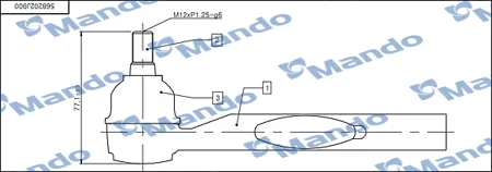 MANDO DSA020529 Наконечник рулевой тяги