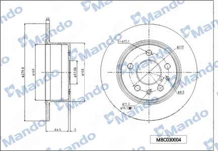 MANDO MBC030004 Тормозной диск