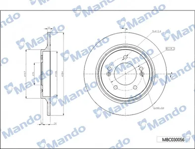 MANDO MBC030056 Диск торм.задний ось 284*10*31 9 Kia (В ЗАКАЗ ДВА)
