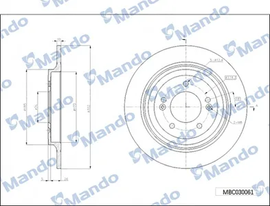 MANDO MBC030061 ТОРМОЗНОЙ ДИСК