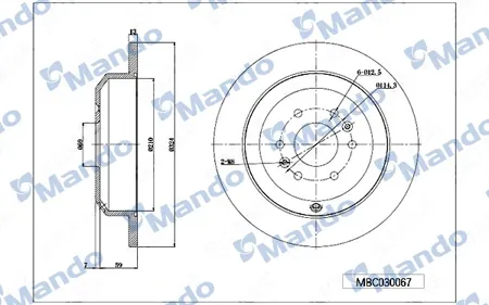 MANDO MBC030067 Тормозной диск