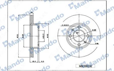 MANDO MBC030132 ТОРМОЗНОЙ ДИСК