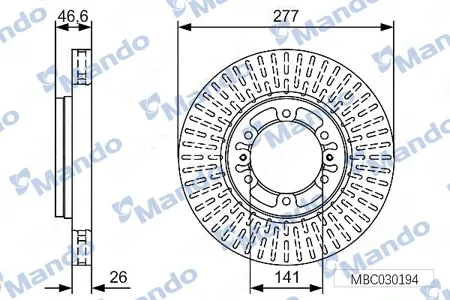 MANDO MBC030194 Диск тормозной Hyundai Starex H-1 (05-) (4WD) передний (1шт.)